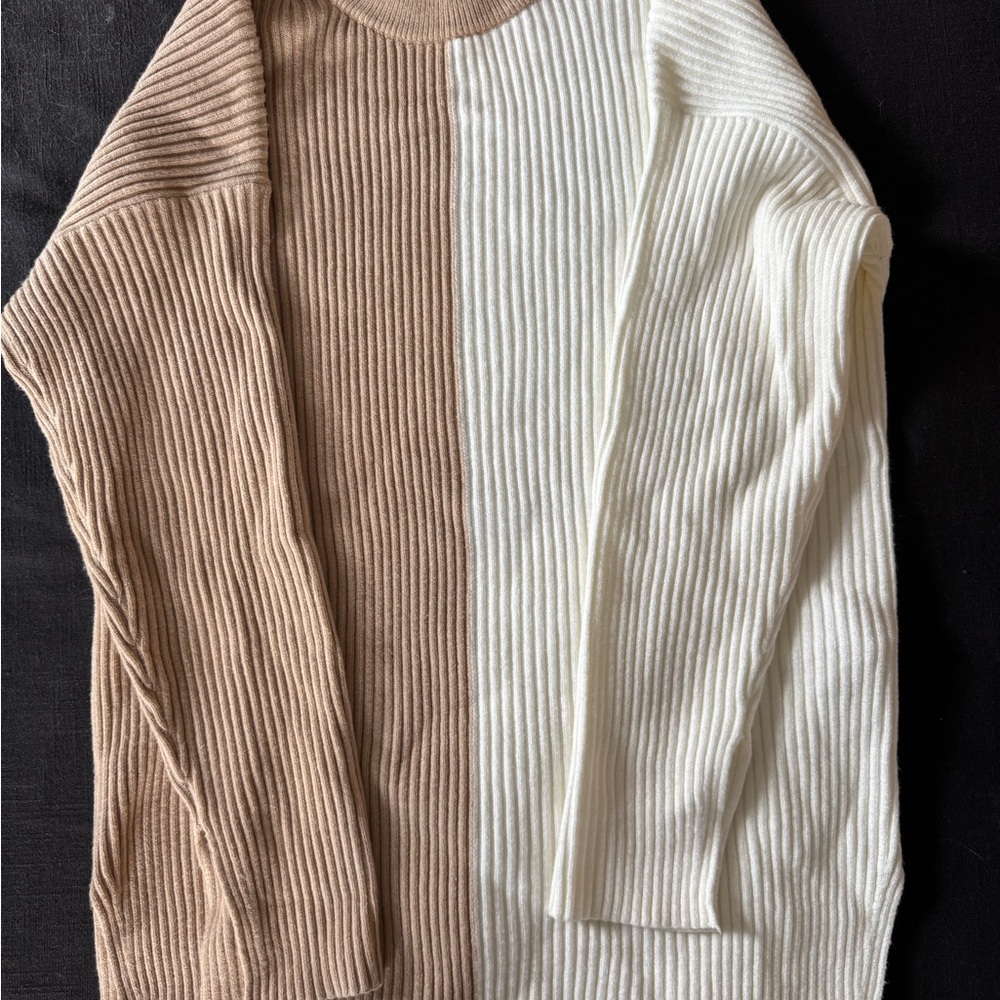 Two-Tone Ribbed Sweater - Picture 2 of 2